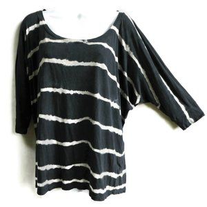 Gypsy05 Hollywood USA Tee T-Shirt Striped Supima Cotton Scoop Dolman Navy S
